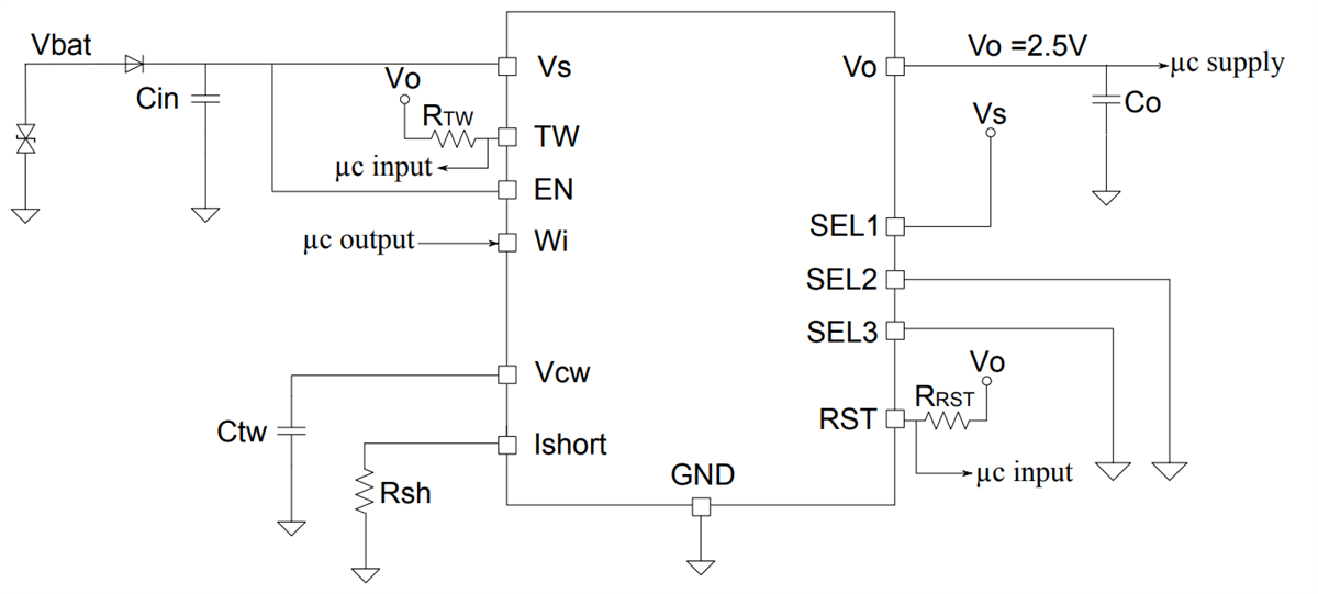 应用电路图 - STMicroelectronics L99VR02J线性稳压器